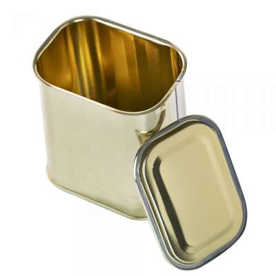 340g Food Grade Empty Hinged Trapezoidal Canning Corned Beef Tin Cans