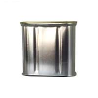 Empty rectangular food tin can for 340g luncheon meat